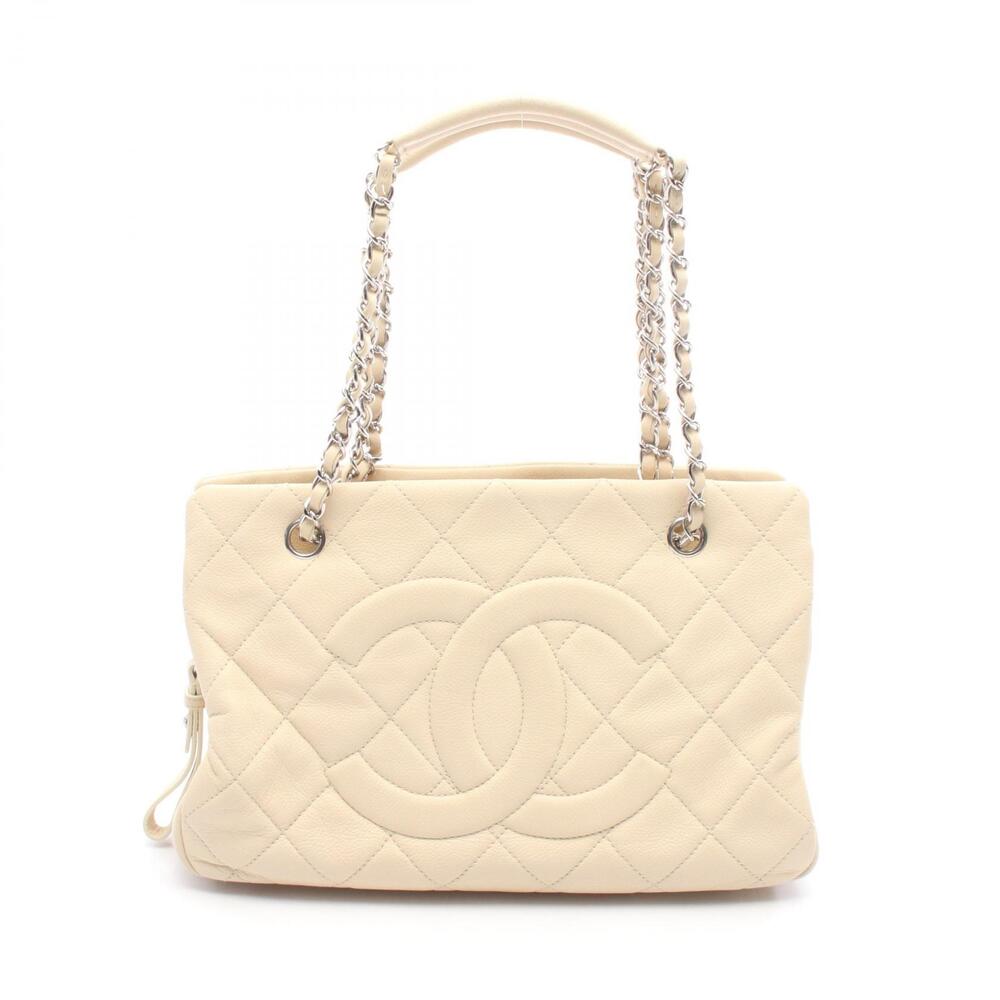 Chanel Coco Mark Matelasse Shoulder Bag Leather Ivory White